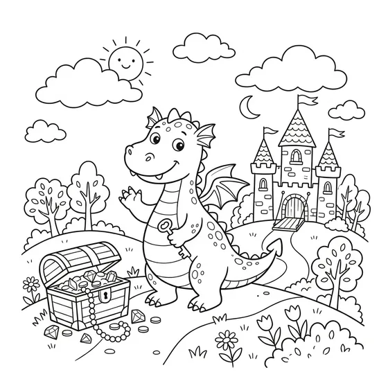 Dragon coloring pages — printable coloring page